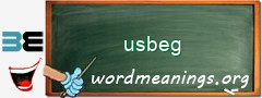 WordMeaning blackboard for usbeg